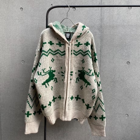 【受注終了】Reindeer knit Zip Hoodie