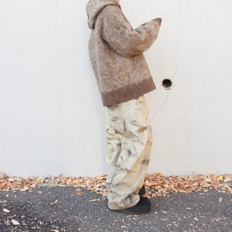 Camouflage curved wide pants
