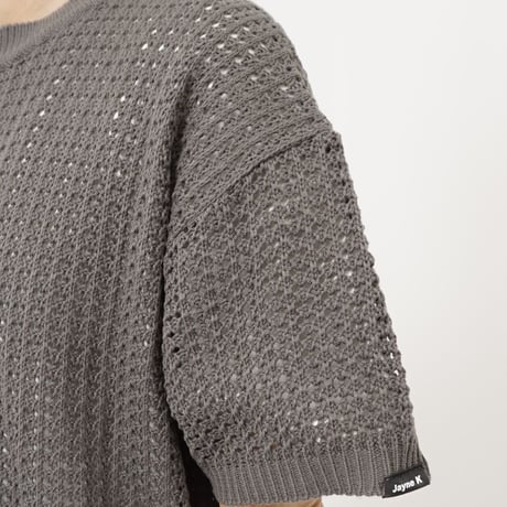 Openwork knit pullover