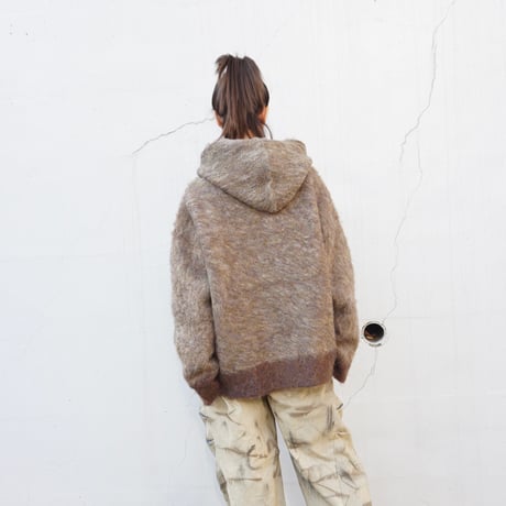 Check knit Hoodie