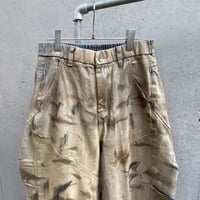 Camouflage curved wide pants