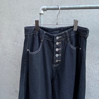 Button fly Denim Curved pants
