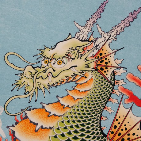 『令和8年年賀絵 珊瑚海馬図 天馬行空』和柄耐水耐候ステッカー