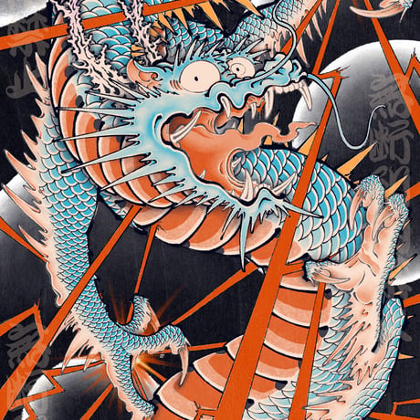 『雷龍』和柄缶バッジ