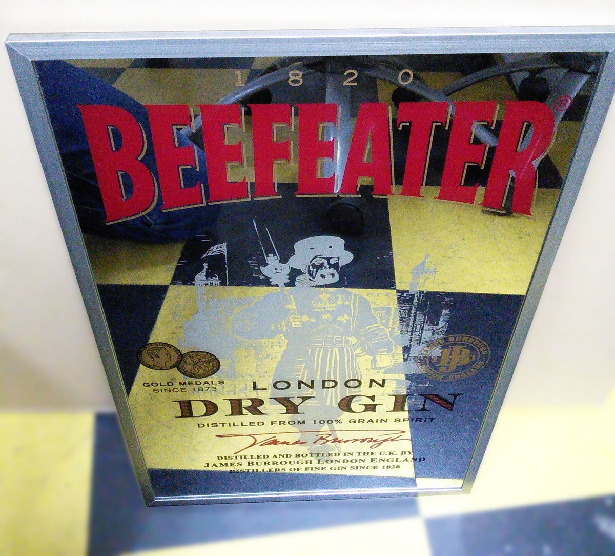 【希少】BEEFEATER  DRY GINアンティーク　パブミラー 希少】BEEFEATER DRY GINアンティーク パブミラー BEEFEATER