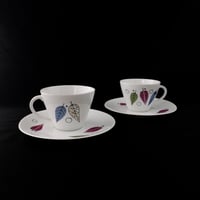カップ＆ソーサー２つセット　葉っぱ