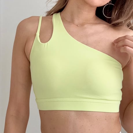 One shoulder neon tops