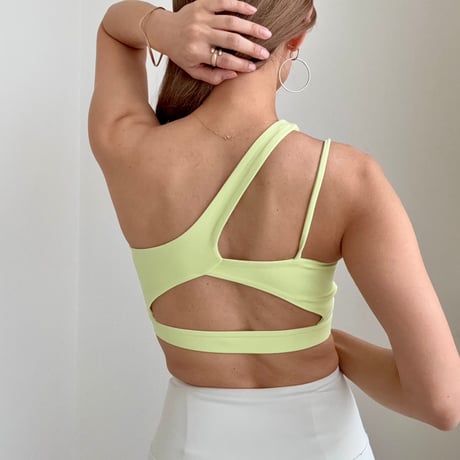One shoulder neon tops