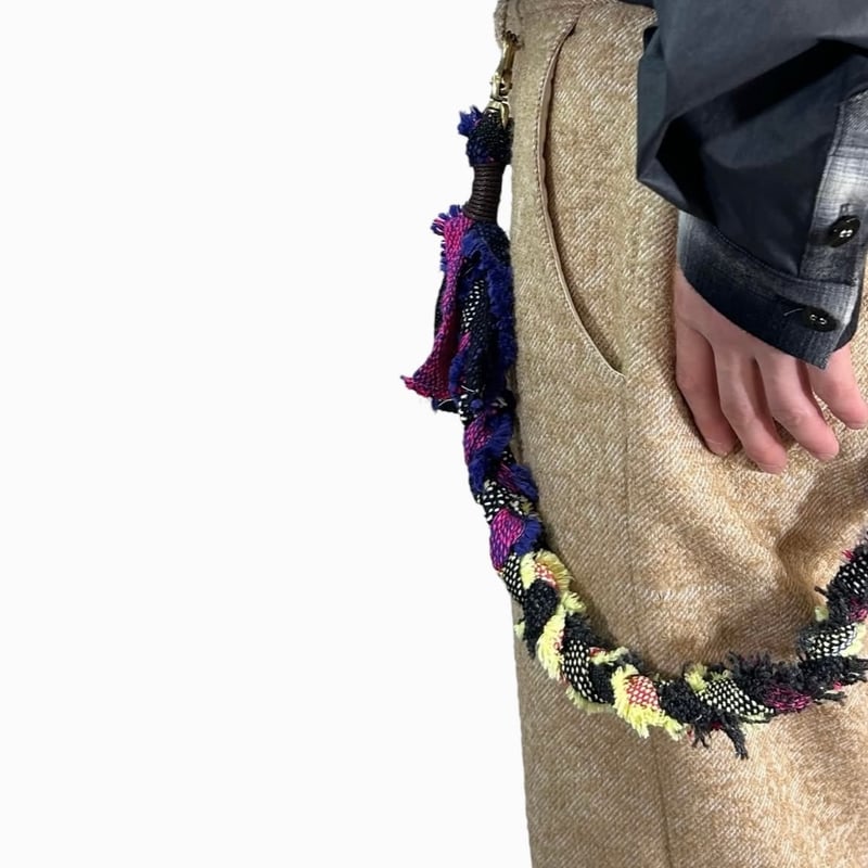 【真穂】あおばくん着用綱ウォレットチェーン あおばくん着用】 マクラメ編み ウォレットチェーン - メルカリ