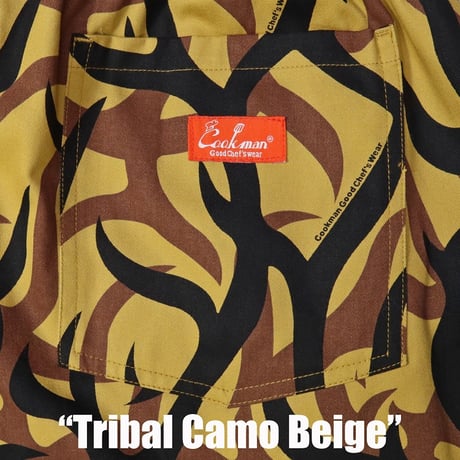 COOKMAN - Chef Pants Short Tribal Camo Beige