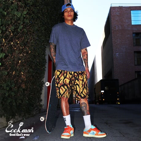 COOKMAN - Chef Pants Short Tribal Camo Beige