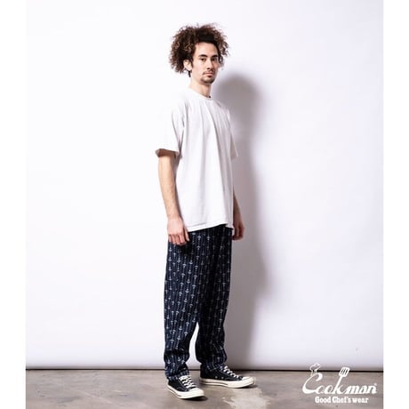 COOKMAN - Chef Pants Anchor Stripe Denim