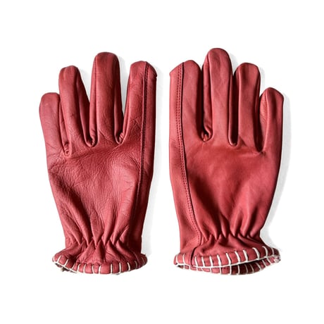 SIGNAL GLOVE - No.07 RED / white lace