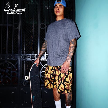 COOKMAN - Chef Pants Short Tribal Camo Beige