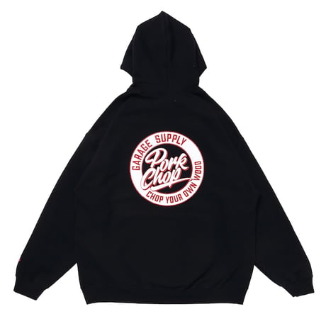 PORKCHOP - CIRCLE SCRIPT HOODIE / BLACK