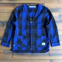 BLUE SAKURA - CLASSIC VINTAGE CHECK CARDIGAN【BLUE】