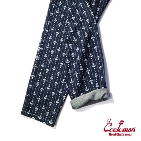 COOKMAN - Chef Pants Anchor Stripe Denim