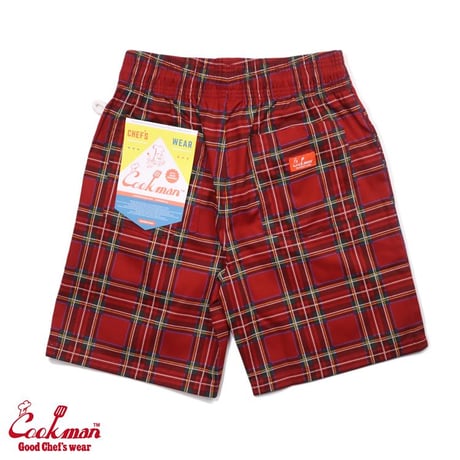 COOKMAN - Chef Pants Short Tartan Red