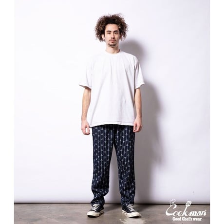 COOKMAN - Chef Pants Anchor Stripe Denim