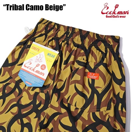 COOKMAN - Chef Pants Short Tribal Camo Beige