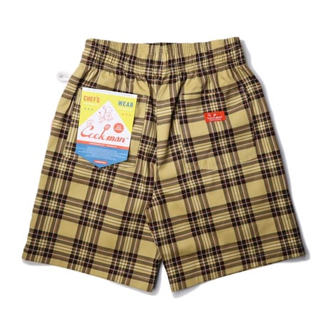 COOKMAN - Chef Pants Short Tartan Beige