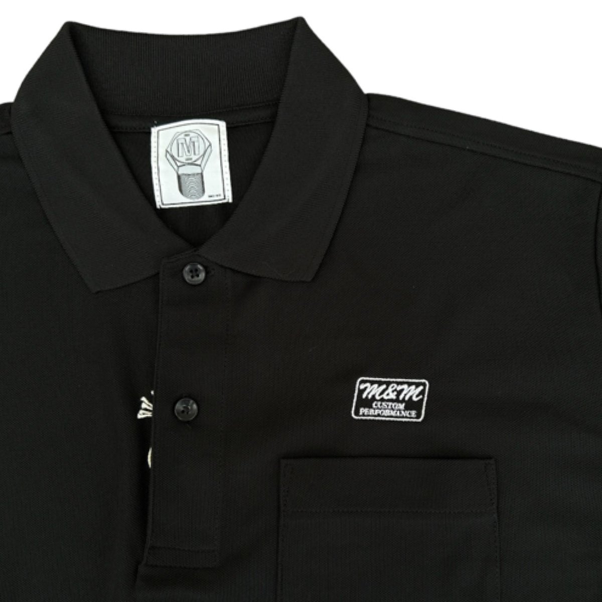 極美品M&M CUSTOM PERFORMANCE オープンカラーシャツ 黒 M&M CUSTOM PERFORMANCE - COTTON JERSEY JACKET