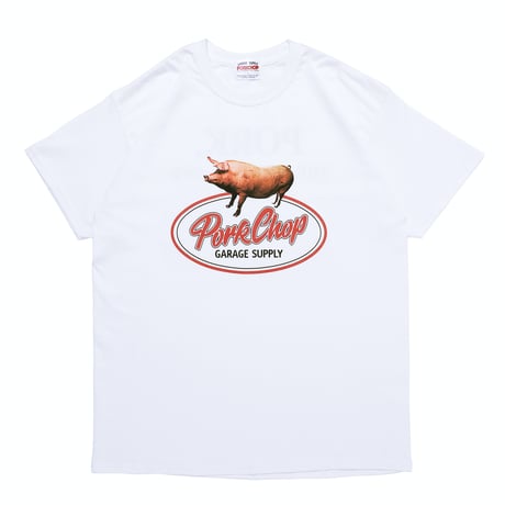 PORKCHOP - SCRIPT PORK TEE (WHITE)