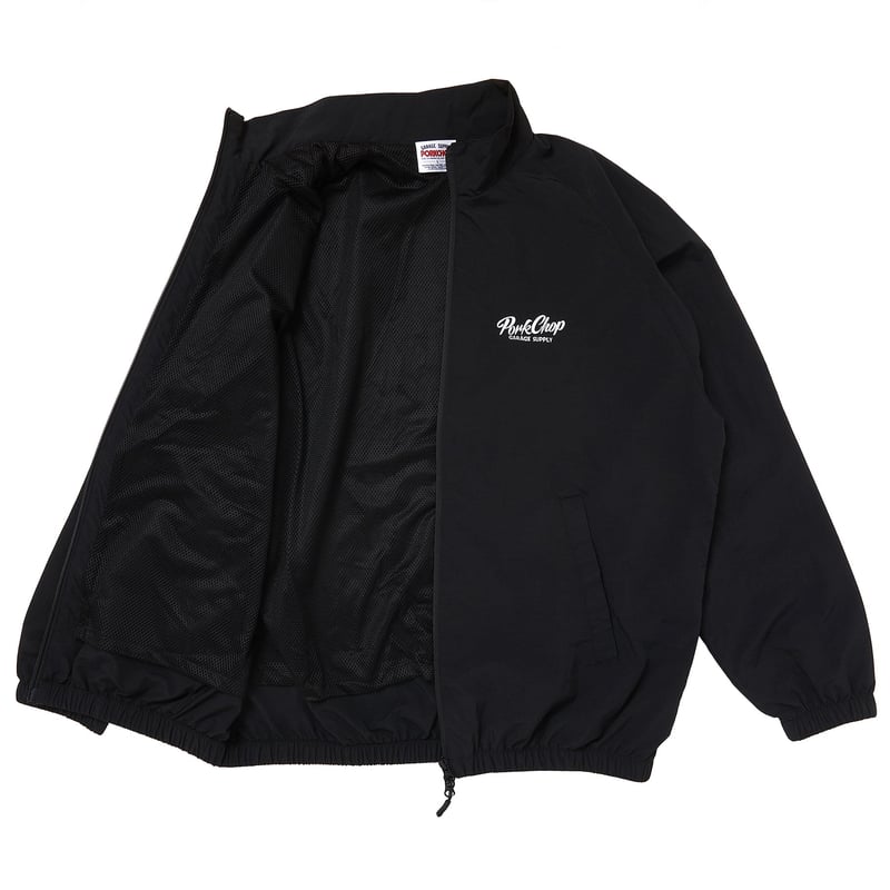 PORK CHOP 黒 ナイロンジャケット L PORKCHOP GARAGE SUPLLY - OVAL LOGO NYLON JACKET