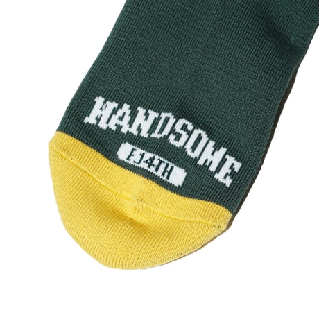SURF SKATE CAMP - HANDSOME OXFORD × SURFSKATECAMP COLLEGE SOCKS (GREEN)