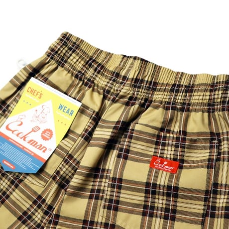 COOKMAN - Chef Pants Short Tartan Beige