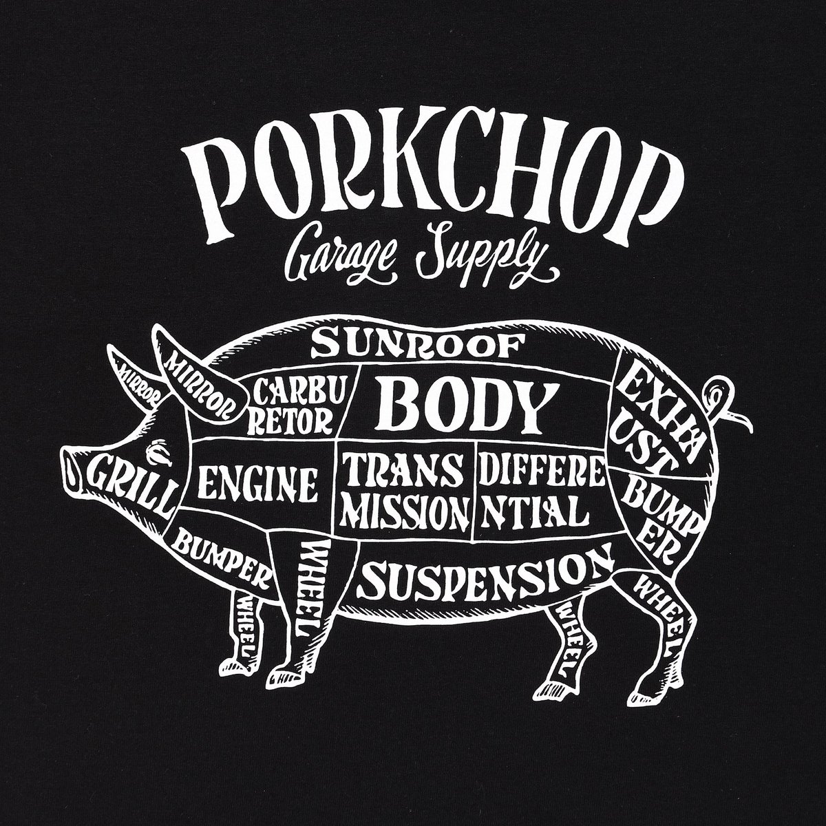 PORKCHOP GARAGE SUPPLY - PORK FRONT TEE 25 | ea