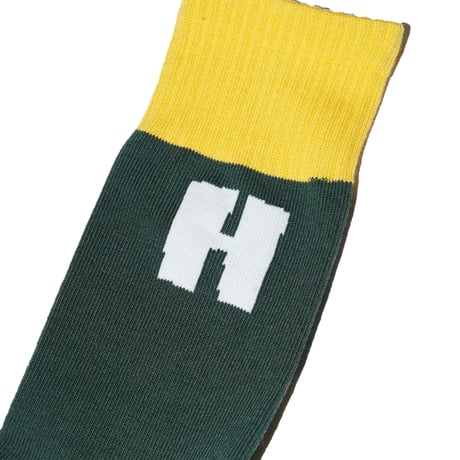 SURF SKATE CAMP - HANDSOME OXFORD × SURFSKATECAMP COLLEGE SOCKS (GREEN)
