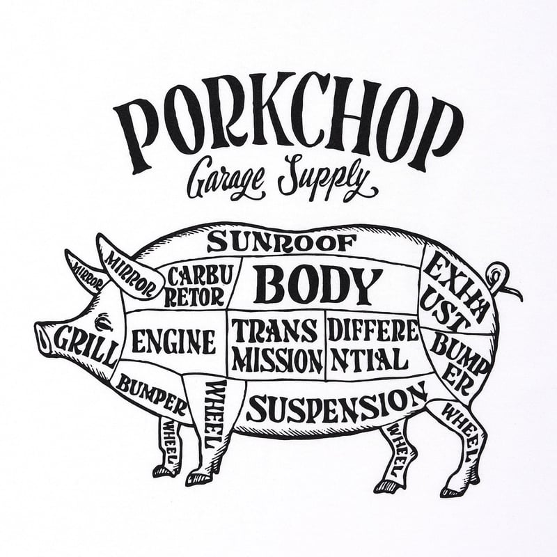 PORKCHOP GARAGE SUPPLY - PORK FRONT TEE 25 | ea