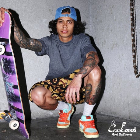 COOKMAN - Chef Pants Short Tribal Camo Beige