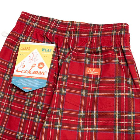 COOKMAN - Chef Pants Short Tartan Red