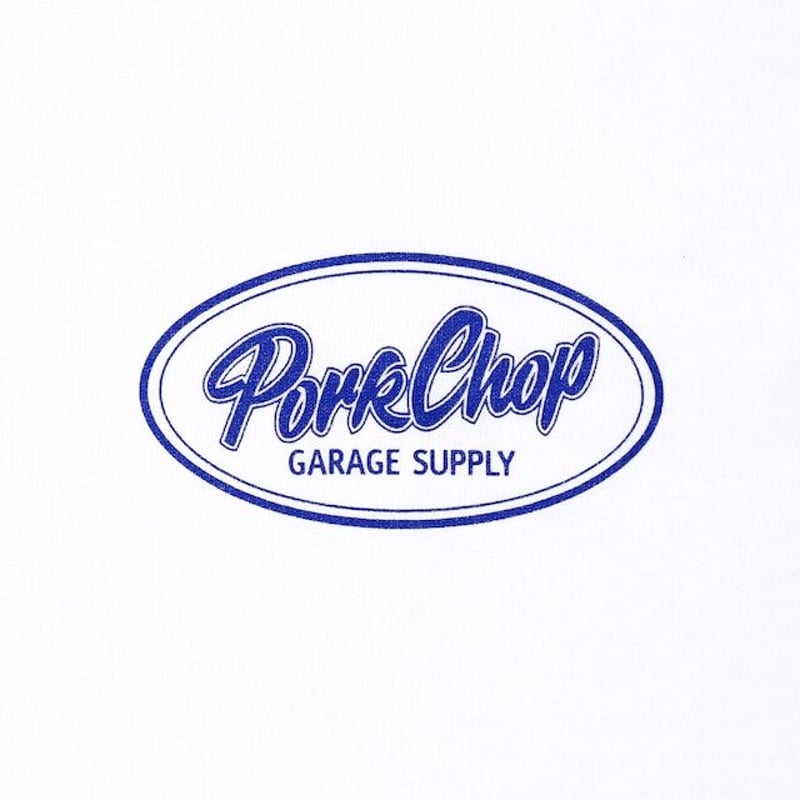ポークチョップガレージサプライ　PCGS BLOCK TEE WHITE L PORKCHOP GARAGE SUPPLY - PCGS BLOCK TEE (WHITE) / オーバル