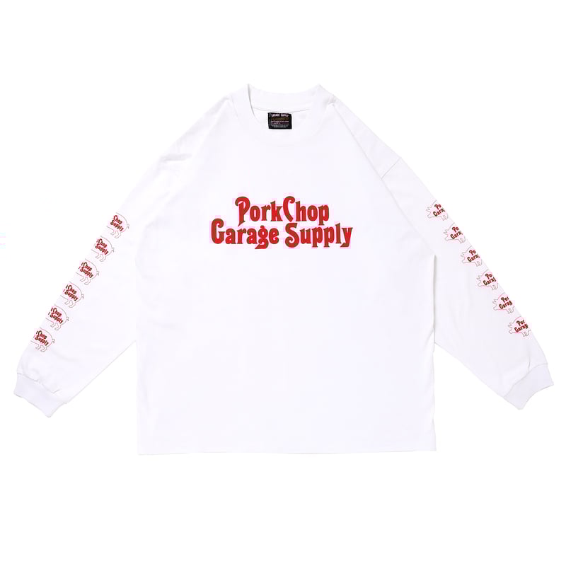 PORKCHOP GARAGE SUPPLY -ROUNDED L/S TEE (WHITE) PORKCHOP GARAGE SUPPLY -ROUNDED L/S TEE (WHITE)