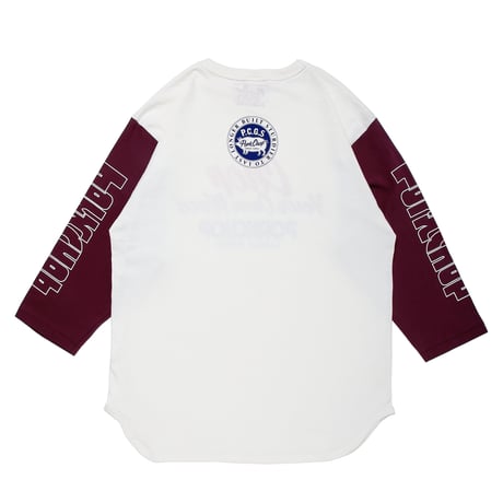 PORKCHOP - CHOP YOUR OWN WOOD BASEBALL TEE/WHITE×BURGUNDY