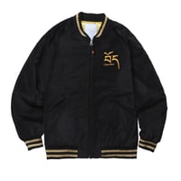 Liberaiders®︎ - VELOUR VARSITY JACKET (BLACK)