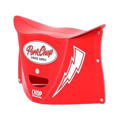 PORKCHOP GARAGE SUPPLY - FOLDING STOOL/RED