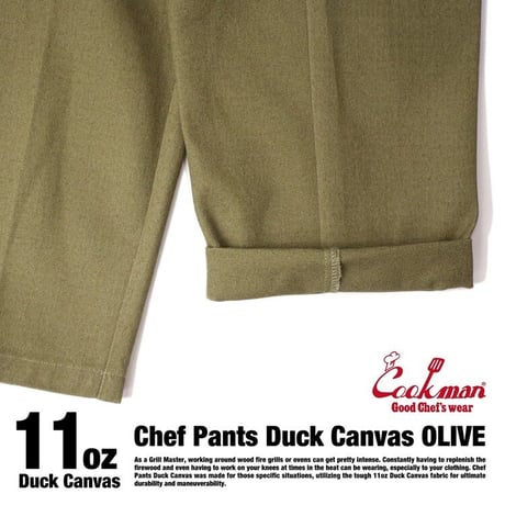 COOKMAN - Chef Pants Duck Canvas Olive