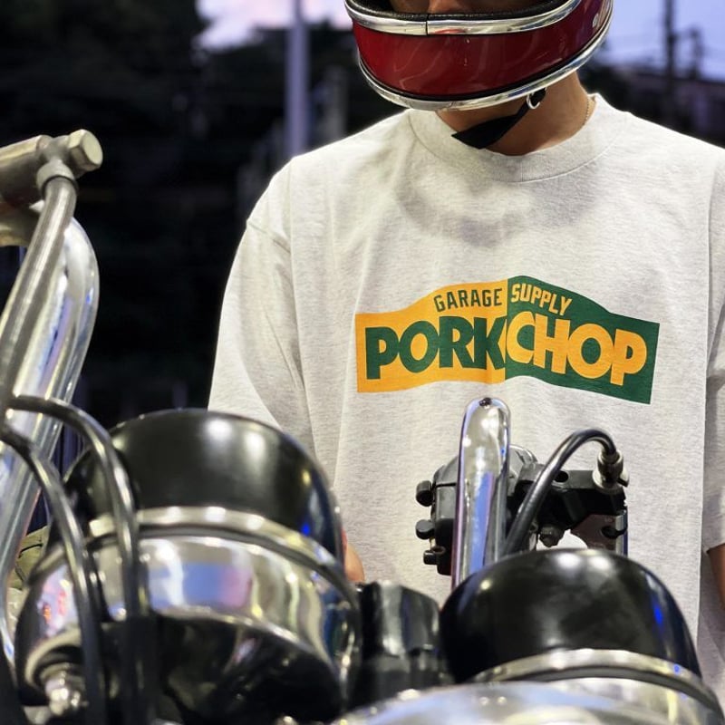 トップス BLACK PORKCHOP GARAGESUPLLY PORKCHOP GARAGE SUPPLY - BLOCK LOGO TEE (BLACK)