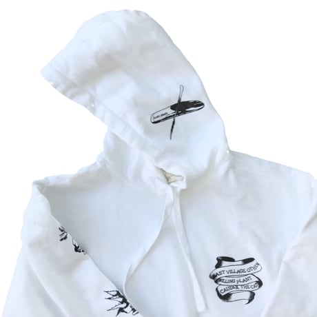 CAUDEX THE CAT × Willing plant × east village OTHER - HOODIE (WHITE)