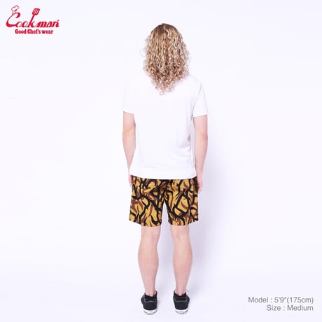 COOKMAN - Chef Pants Short Tribal Camo Beige