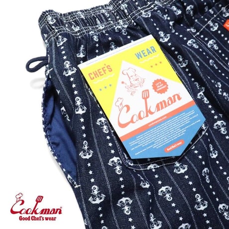 COOKMAN - Chef Pants Anchor Stripe Denim