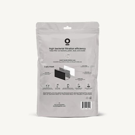evolvetogether / BLACK（30 face masks pack）