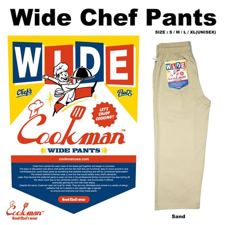 COOKMAN - ワイドシェフパンツ Wide Chef Pants 「Sand」
