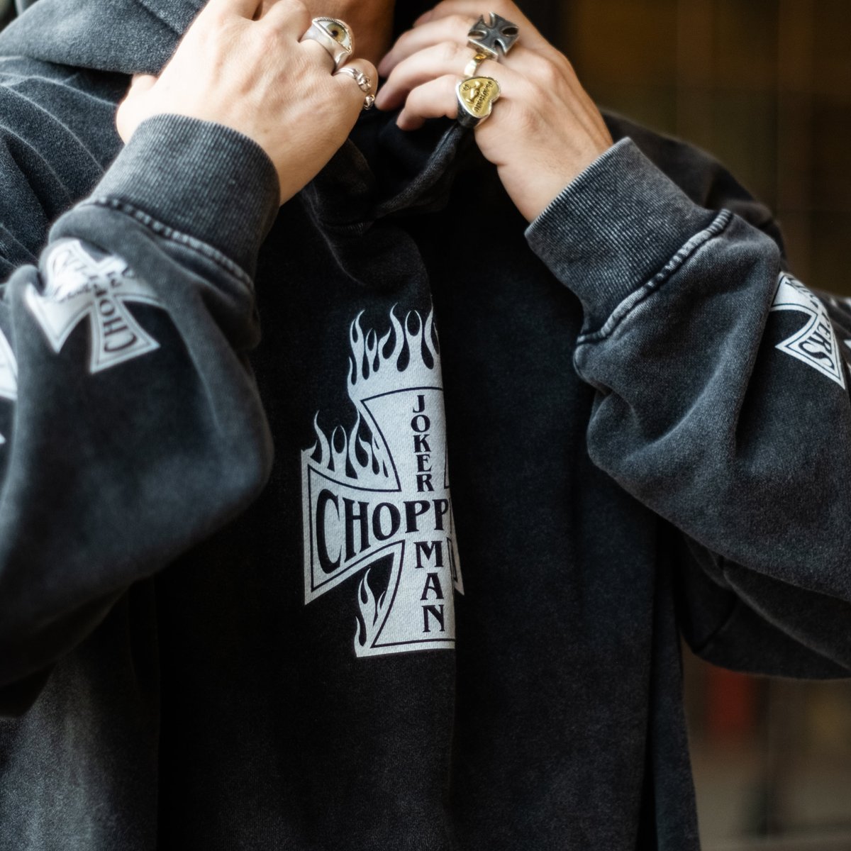 JOKERMAN CHOPPERS FLAMES VEST BLACK