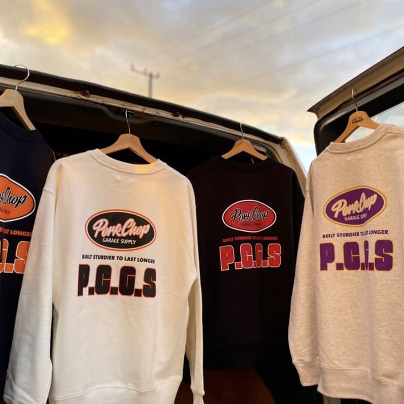 トップス PORKCHOP GARAGE SUPPLY PCGS BLOCK SWEAT PORK CHOP GARAGE SUPPLY - BLOCK STENCIL COACH J