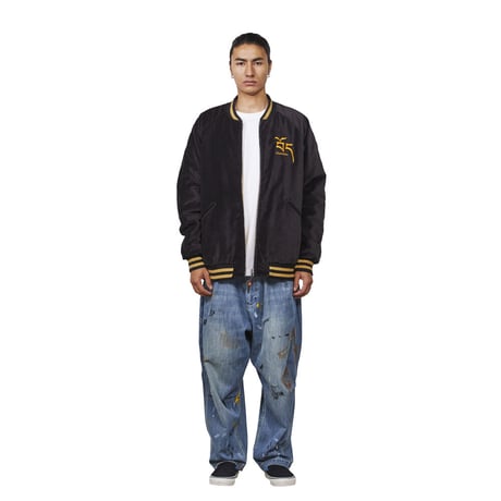 Liberaiders®︎ - VELOUR VARSITY JACKET (BLACK)